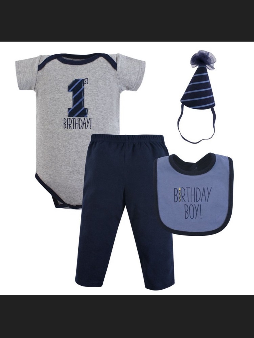 Hudson Baby 1st Birthday Baby Boy Outfit Set — 12m